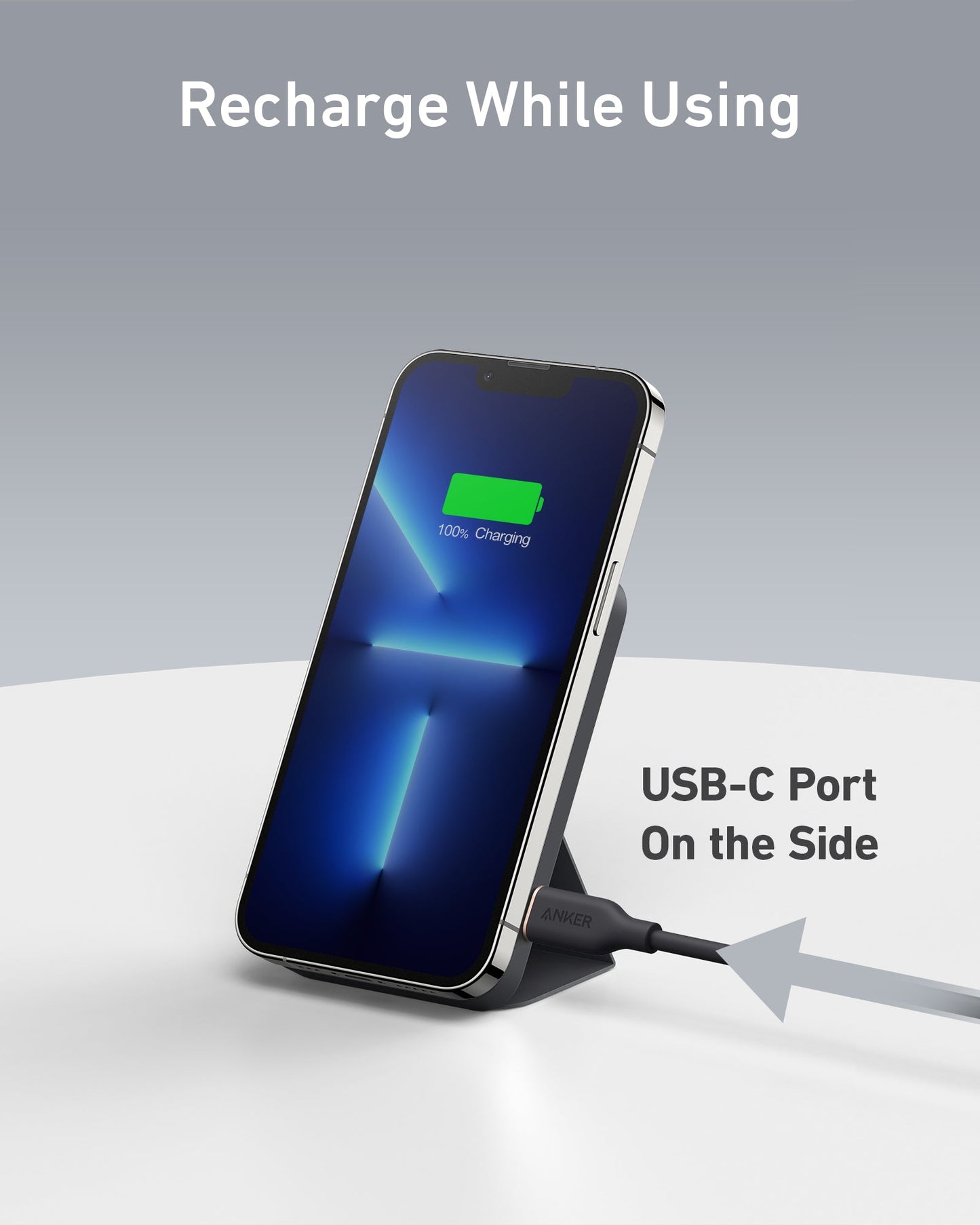 Anker 622 Magnetic Battery MagGo in dolomite white, designed for convenient wireless charging with a sleek, compact design.