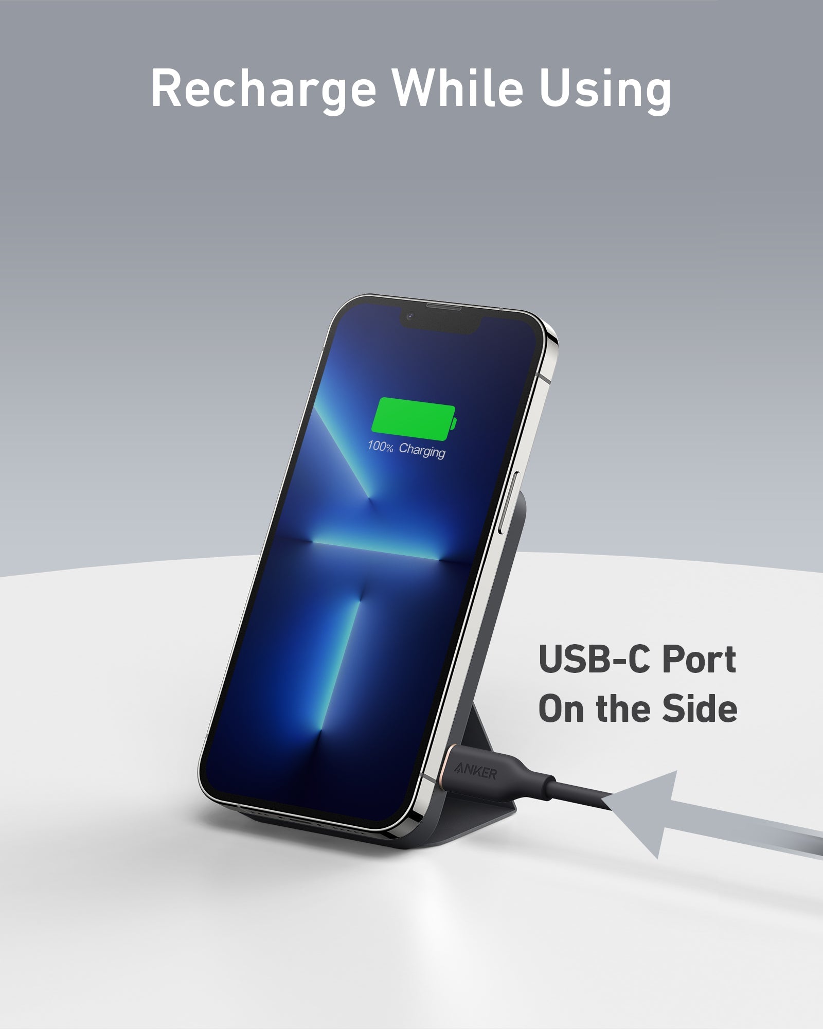 Anker 622 Magnetic Battery MagGo in dolomite white, designed for convenient wireless charging with a sleek, compact design.
