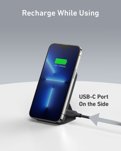Anker 622 Magnetic Battery MagGo in dolomite white, designed for convenient wireless charging with a sleek, compact design.