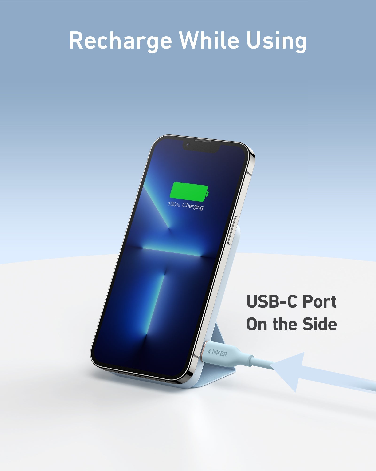 Anker 622 MagGo Magnetic Battery charger in dolomite white, designed for portable charging and easy attachment.