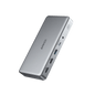 Anker 563 USB-C Docking Station in grey, designed for charging with multiple ports, offering versatile connectivity for laptops.