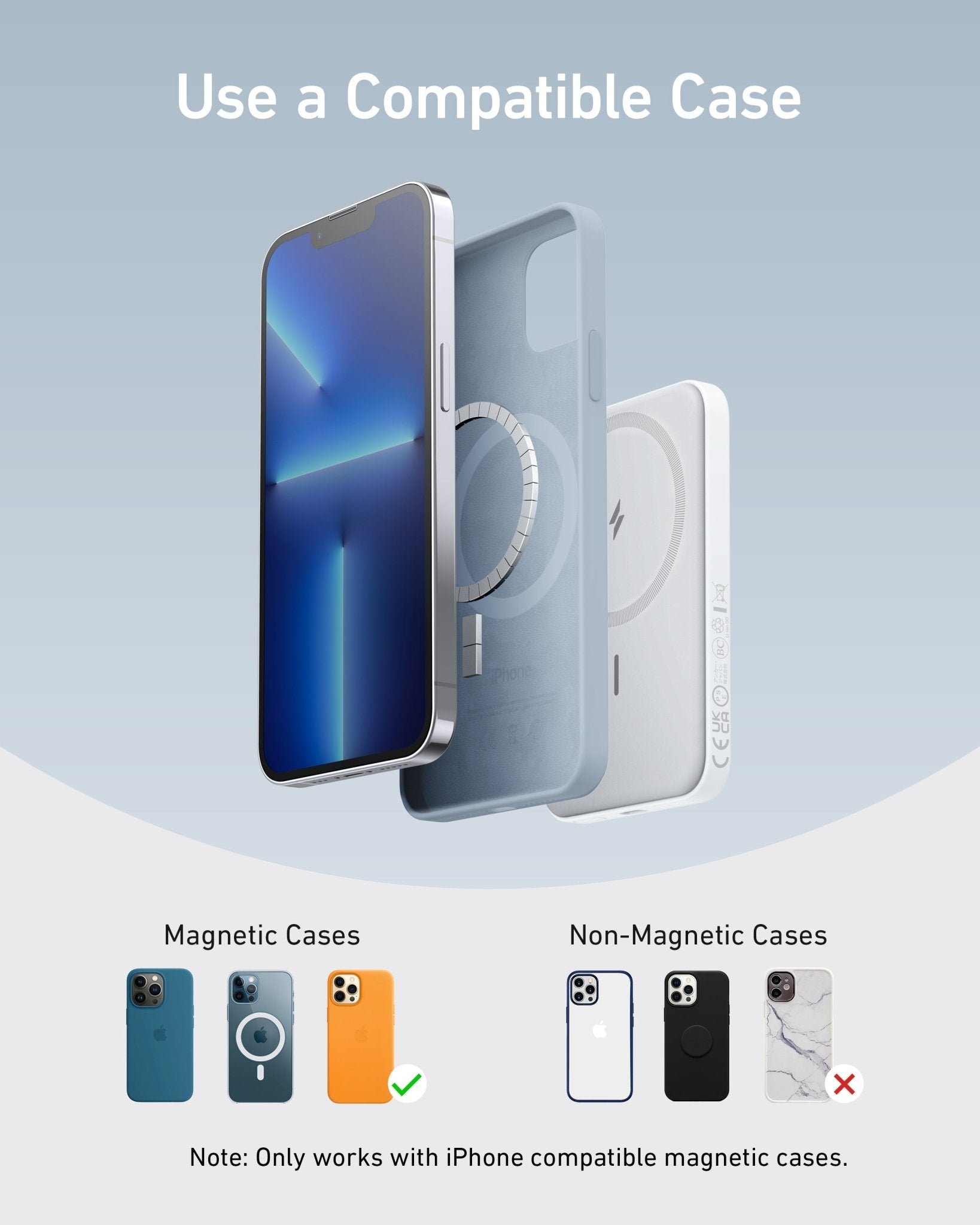 Anker 621 MagGo Magnetic Battery Charger in interstellar gray, compact design with magnetic connection for portable charging.