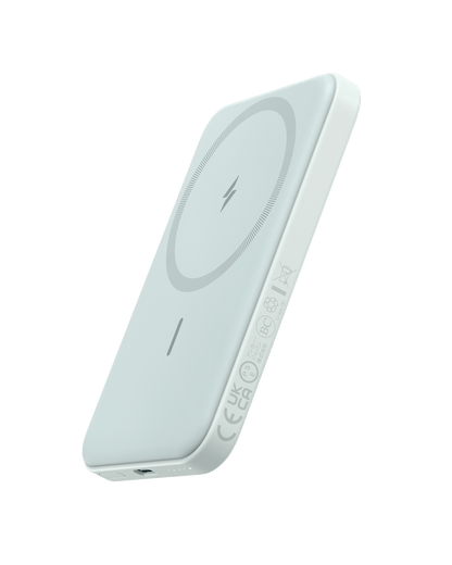 Anker 621 Magnetic Battery MagGo in interstellar gray, showing a sleek portable magnetic charging device with LED indicator.
