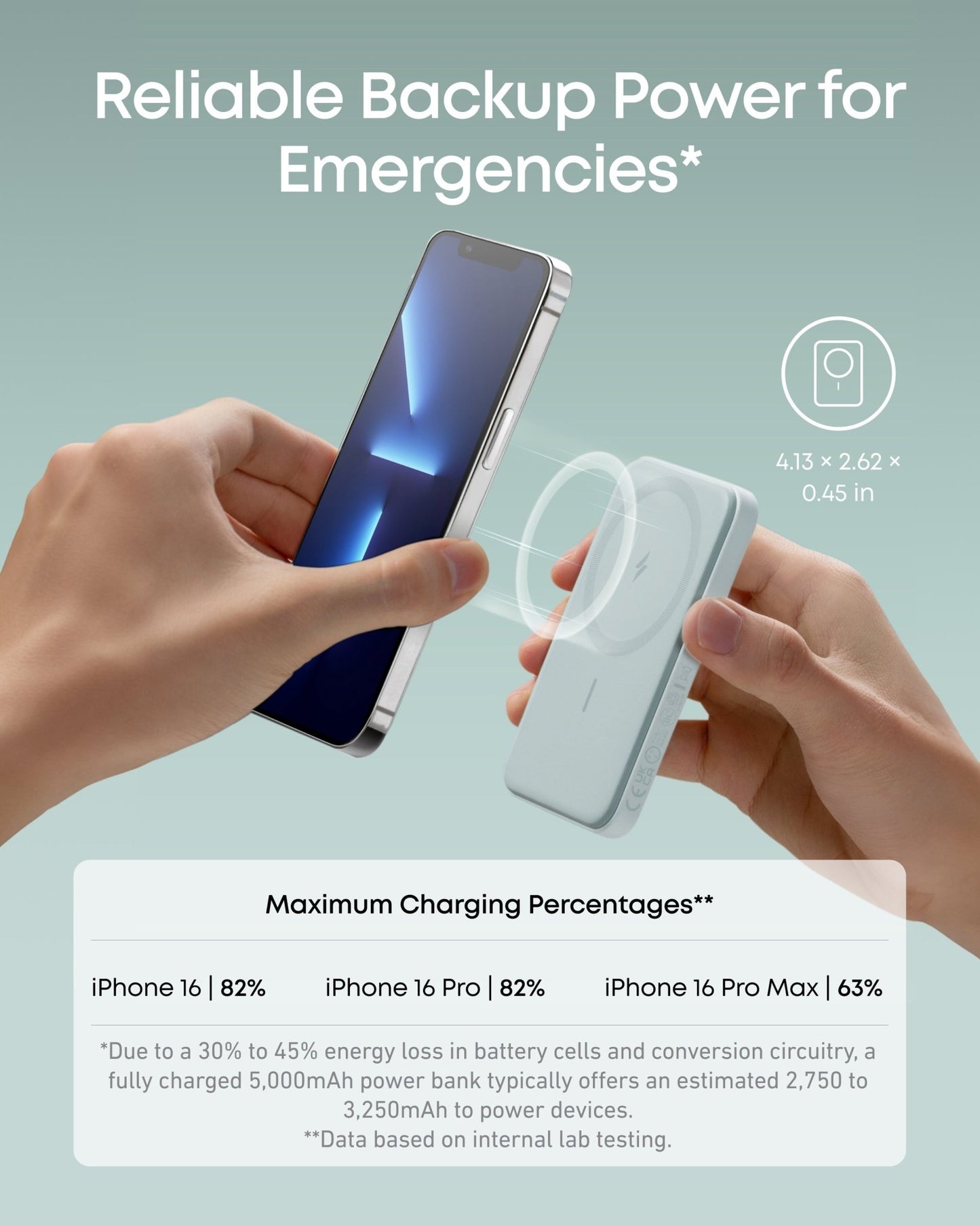 Anker 621 MagGo Magnetic Battery in Interstellar Gray, portable charging device with magnetic attachment for smartphones.
