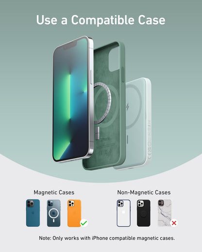 Anker 621 Magnetic Battery MagGo in Interstellar Gray, compact portable charging device with magnetic attachment.