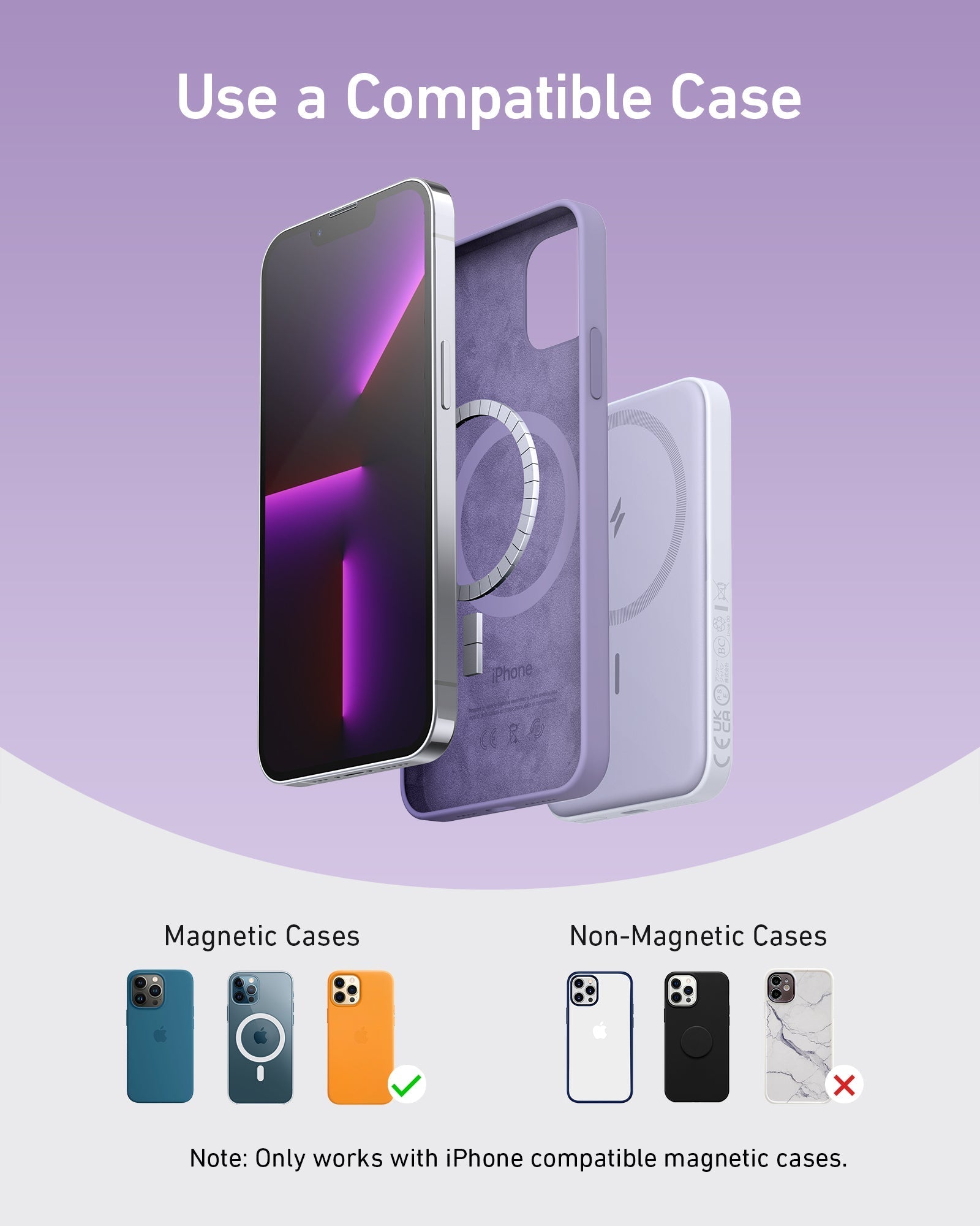 Anker 621 MagGo Magnetic Battery in Interstellar Gray, compact portable charging device with magnetic design.