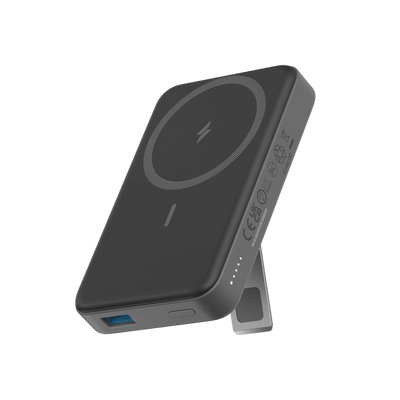 Anker 633 Magnetic Battery for charging, shown in interstellar gray with magnetic attachment feature.