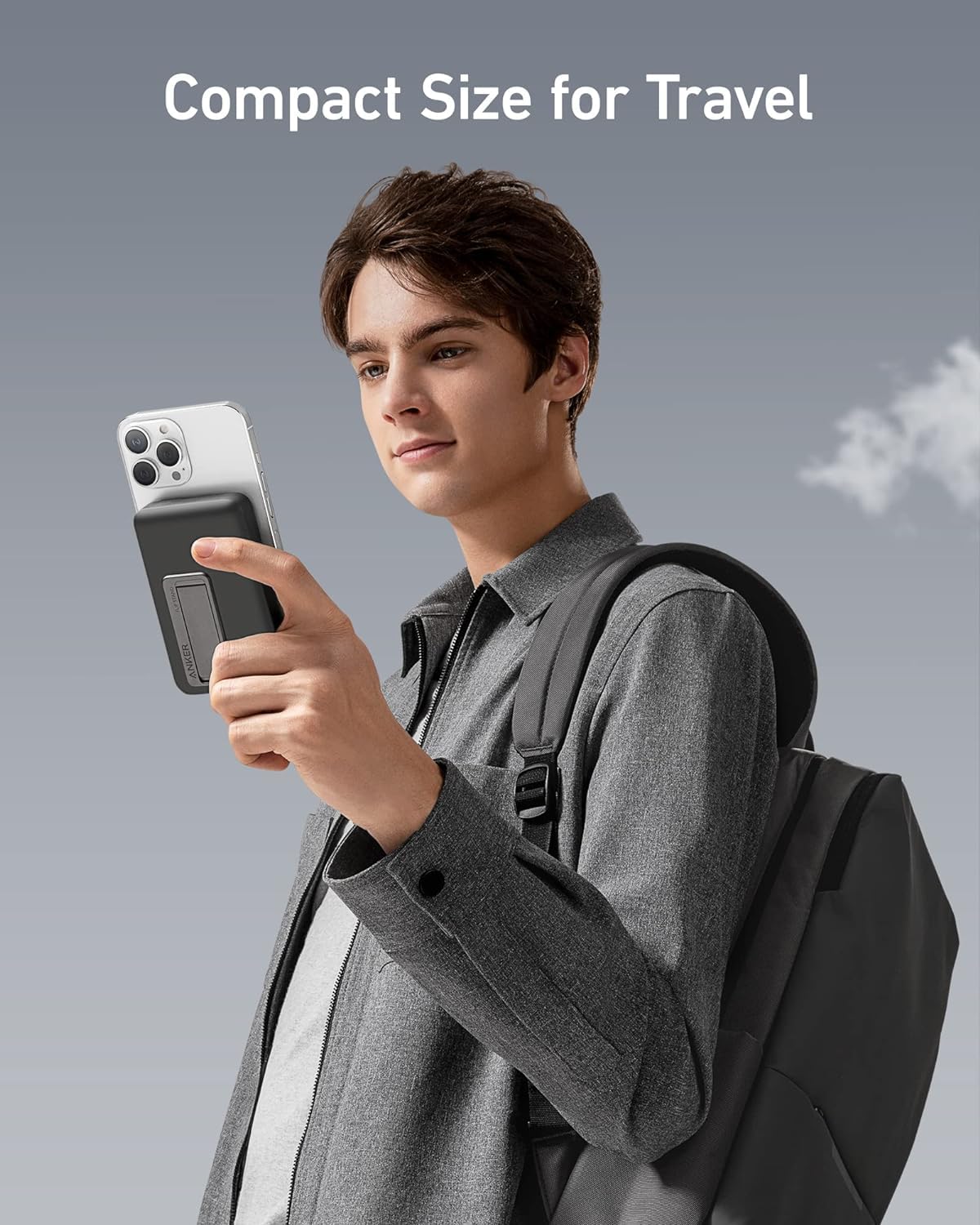 Anker 633 Magnetic Battery in Interstellar Gray, portable charging device with magnetic attachment for compatible devices.