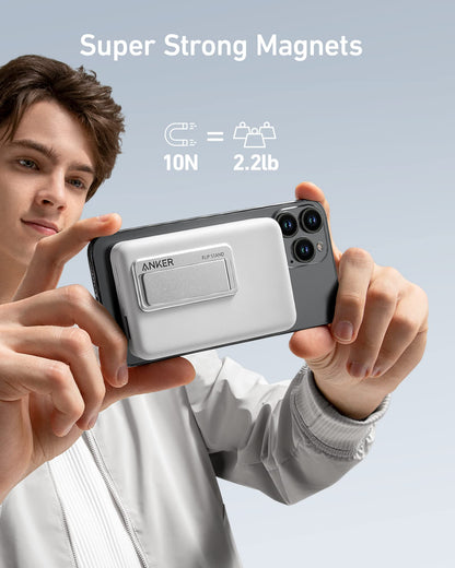 Anker 633 Magnetic Battery charging device in interstellar gray with magnetic attachment for portable power.