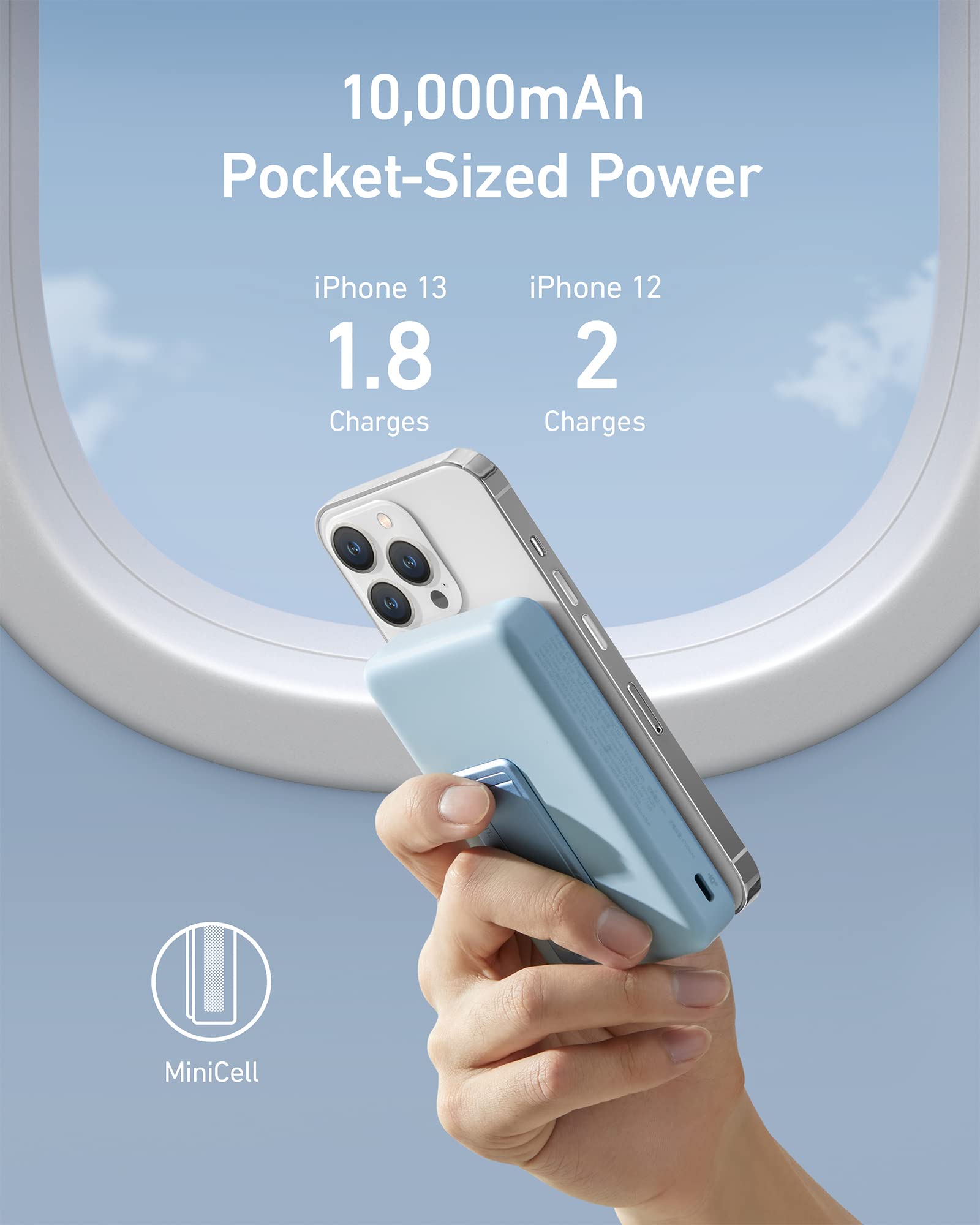 Anker 633 Magnetic Battery charger in interstellar gray, compact portable power bank for convenient charging.