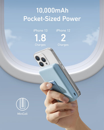 Anker 633 Magnetic Battery charger in interstellar gray, compact portable power bank for convenient charging.