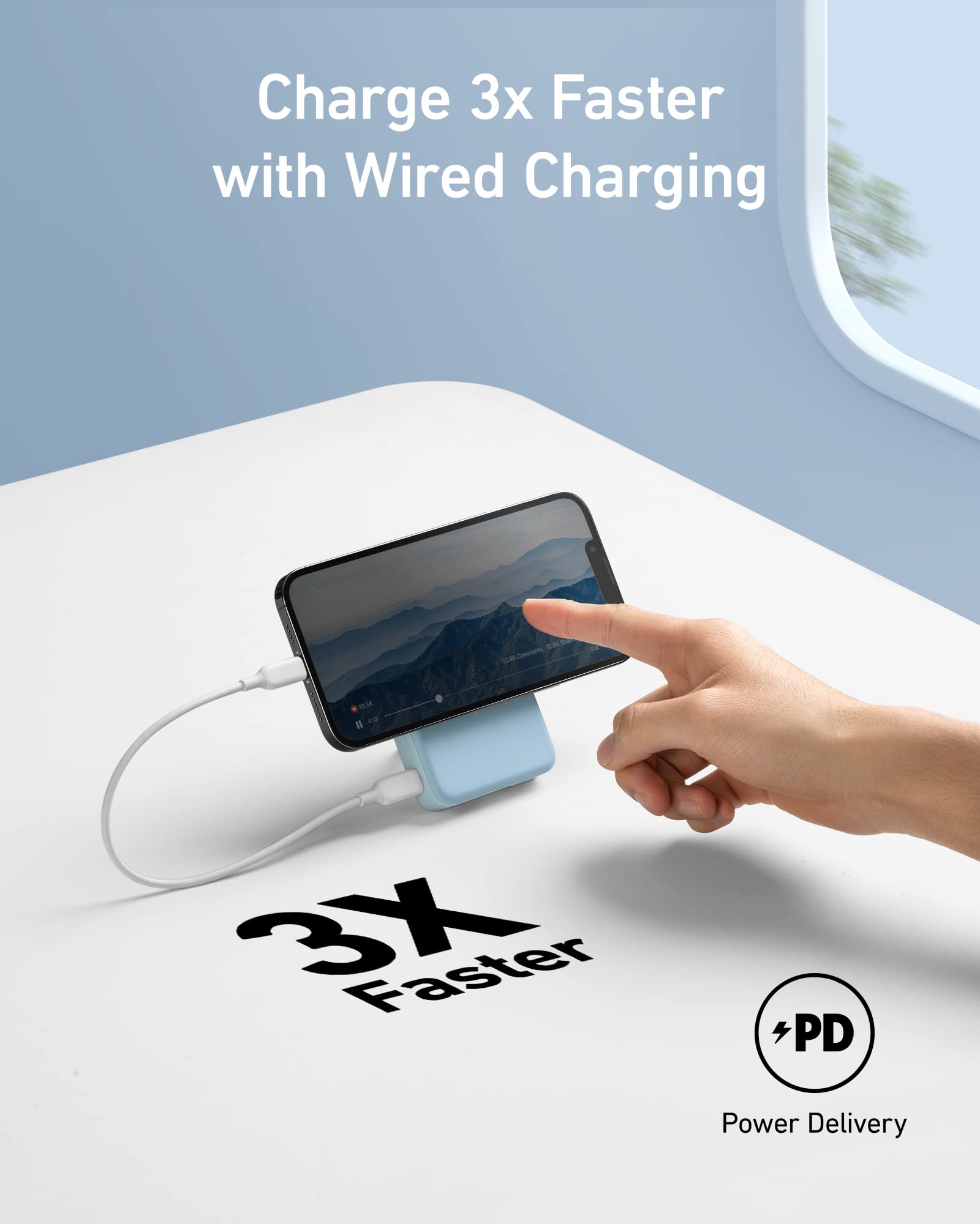 Anker 633 Magnetic Battery in interstellar gray, compact charging device with magnetic attachment for smartphones.