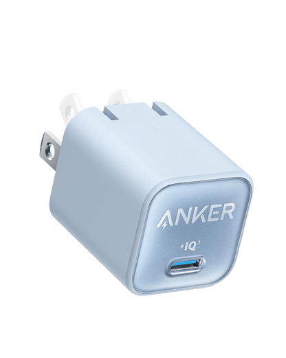 Anker Nano Charger 30W in black, compact USB-C charging adapter designed for fast device charging.