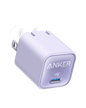 Anker Nano 30W charging-only compact black USB-C power adapter for fast device charging.