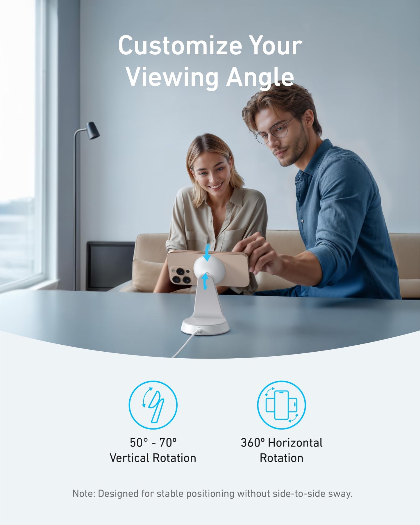 Anker MagGo Wireless Charger (2-in-1, Dock Stand) with USB-C Cable BOA - BACKUPMYFILESNOW.COM®