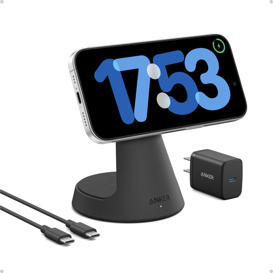 Anker MagGo Wireless Charger (2-in-1, Dock Stand) with USB-C Cable BOA - BACKUPMYFILESNOW.COM®