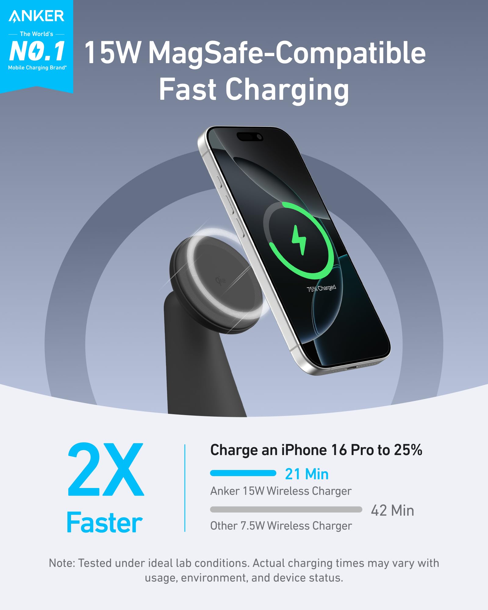Anker MagGo Wireless Charger (2-in-1, Dock Stand) with USB-C Cable BOA - BACKUPMYFILESNOW.COM®
