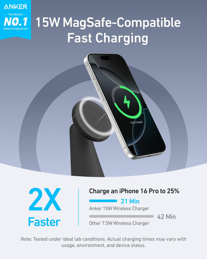 Anker MagGo Wireless Charger (2-in-1, Dock Stand) with USB-C Cable BOA - BACKUPMYFILESNOW.COM®