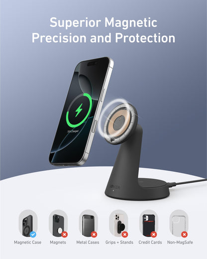 Anker MagGo Wireless Charger (2-in-1, Dock Stand) with USB-C Cable BOA - BACKUPMYFILESNOW.COM®