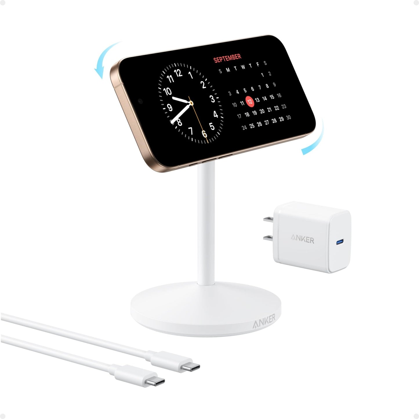 Anker MagGo Wireless Charger (Stand) with Adapter and Cable BOA - BACKUPMYFILESNOW.COM®