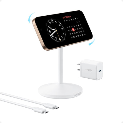 Anker MagGo Wireless Charger (Stand) with Adapter and Cable BOA - BACKUPMYFILESNOW.COM®