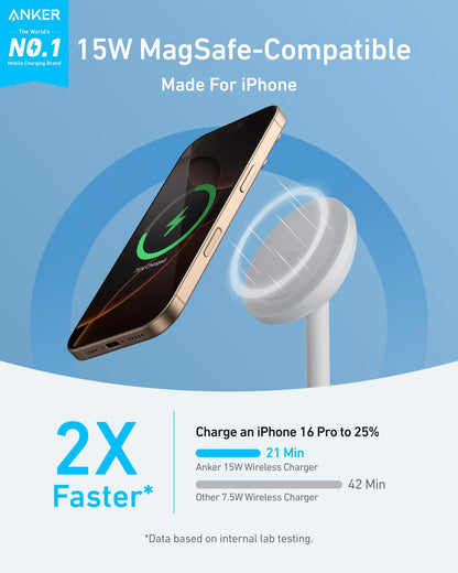 Anker MagGo Wireless Charger (Stand) with Adapter and Cable BOA - BACKUPMYFILESNOW.COM®