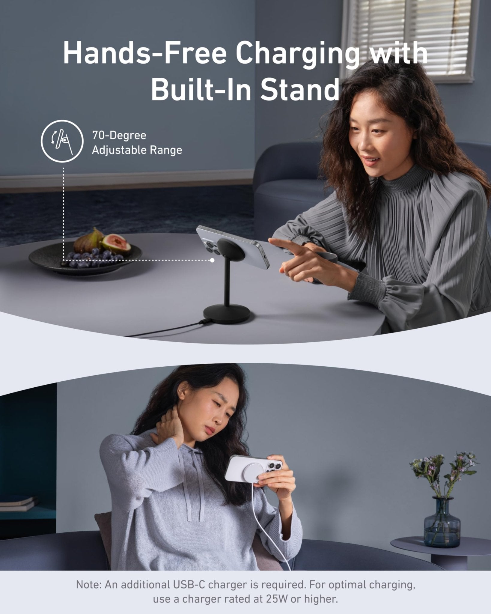 Anker MagGo Wireless Charger (Stand) with Adapter and Cable BOA - BACKUPMYFILESNOW.COM®