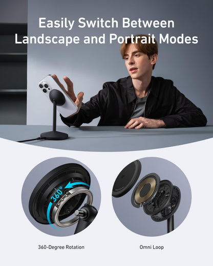 Anker MagGo Wireless Charger (Stand) with Adapter and Cable BOA - BACKUPMYFILESNOW.COM®