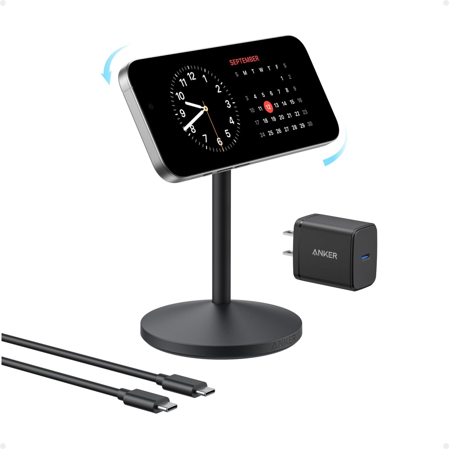 Anker MagGo Wireless Charger (Stand) with Adapter and Cable BOA - BACKUPMYFILESNOW.COM®