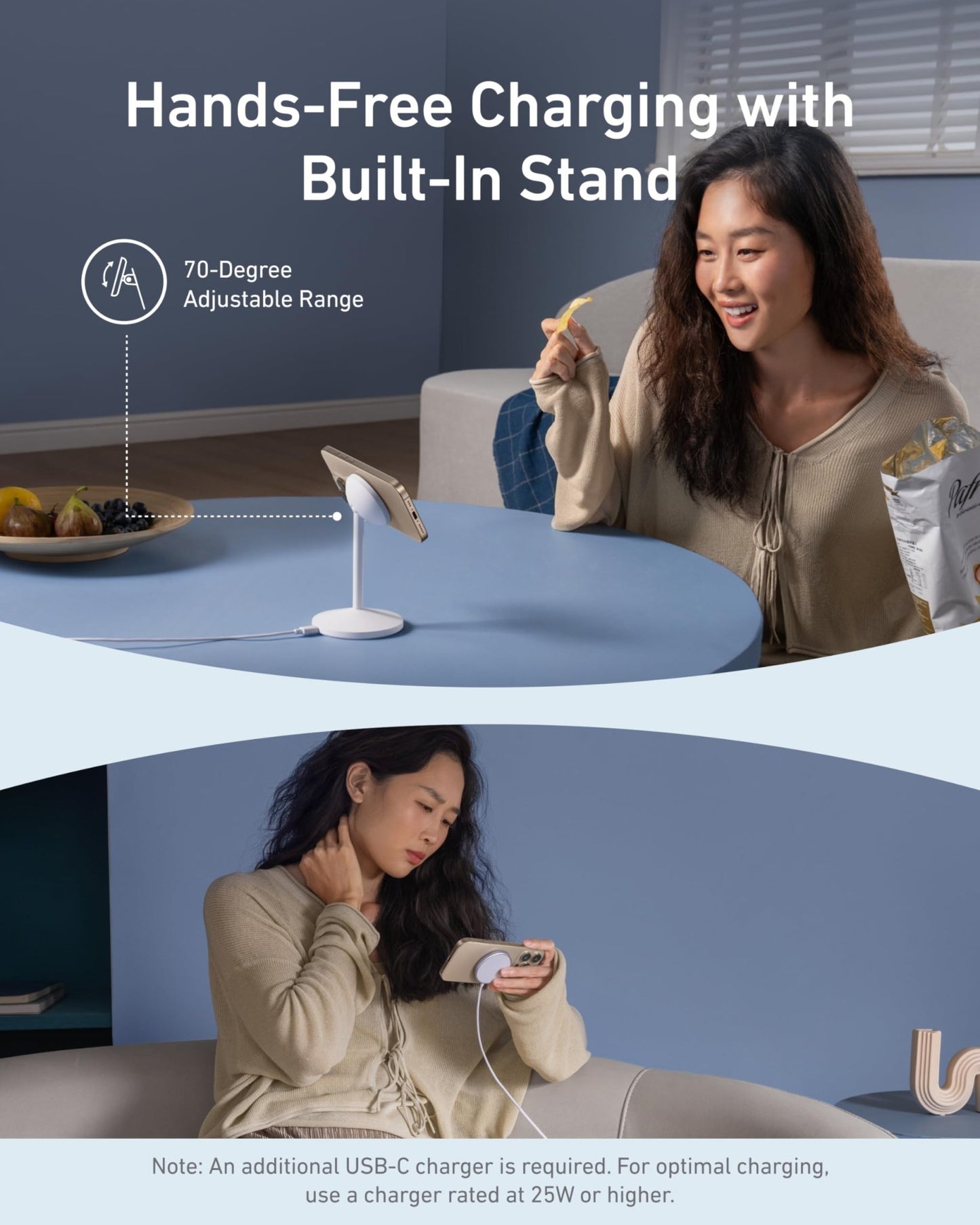 Anker MagGo Wireless Charger (Stand) with Adapter and Cable BOA - BACKUPMYFILESNOW.COM®