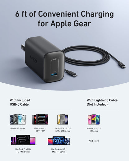 Anker Nano Charger (100W) with USB-C Cable - BACKUPMYFILESNOW.COM®