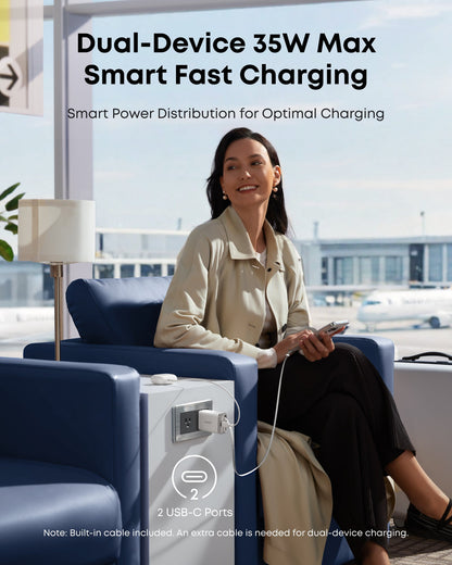 Anker Nano Charger (35W, Built-In Retractable USB-C Cable) - BACKUPMYFILESNOW.COM®