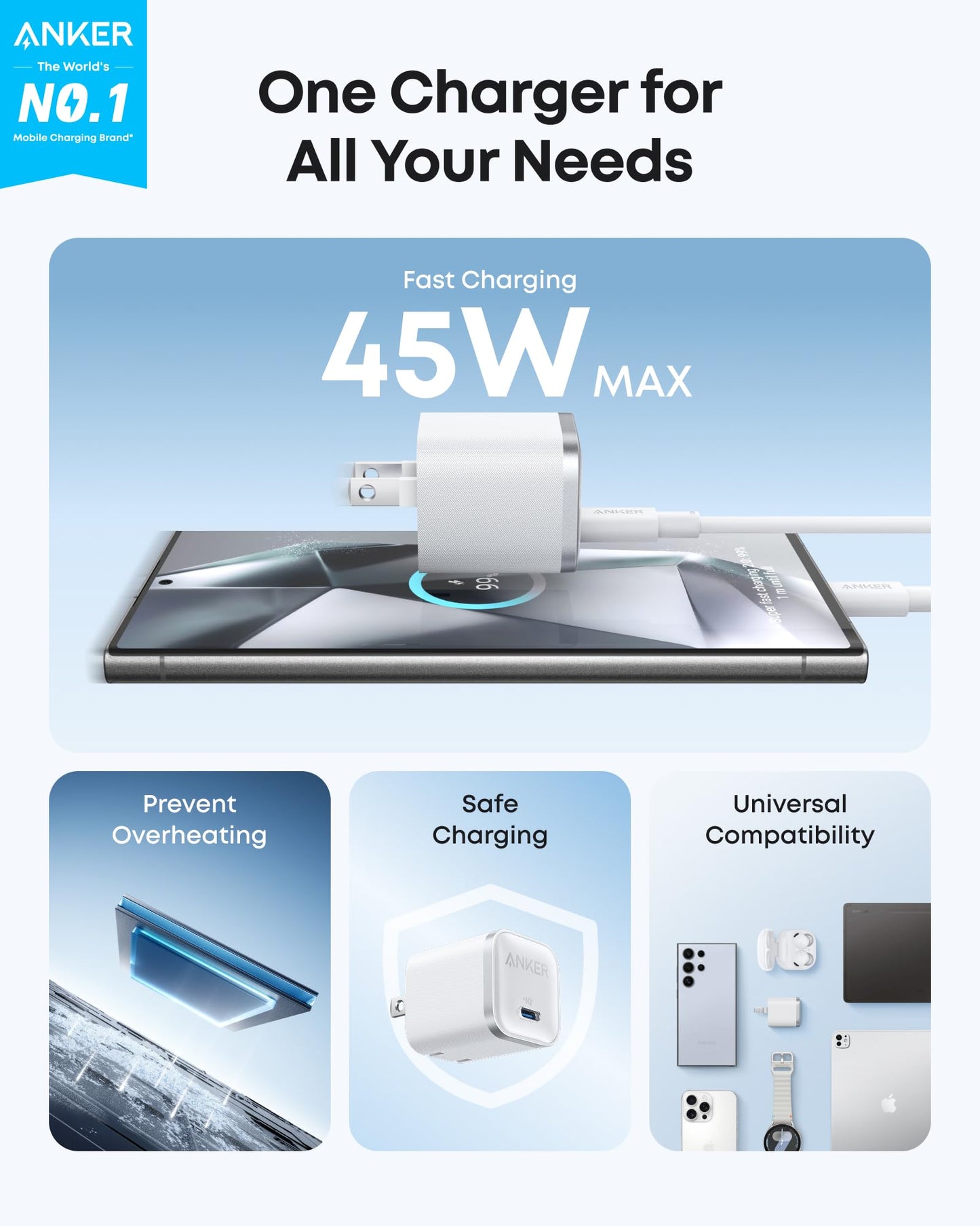 Anker Nano Charger (45W) with USB-C to USB-C Cable - BACKUPMYFILESNOW.COM®