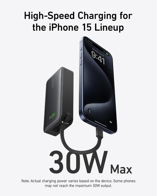Anker Nano Power Bank (30W, Built-In USB-C Cable) - BACKUPMYFILESNOW.COM®