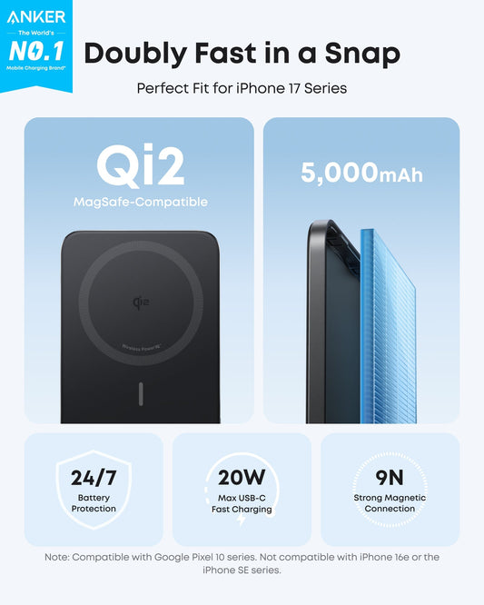 Anker Nano Power Bank (5K, MagGo, Slim) - BACKUPMYFILESNOW.COM®