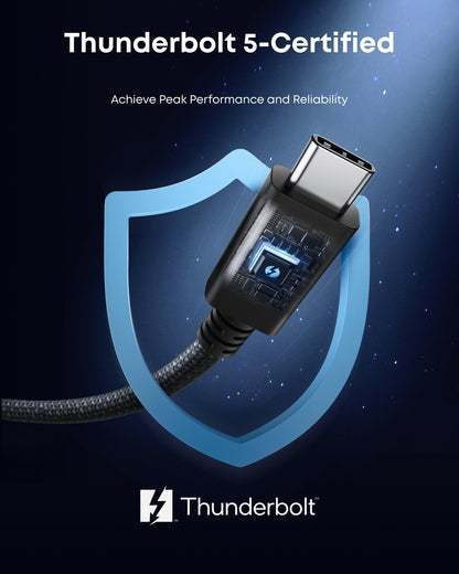 Anker Prime Thunderbolt 5 Cable (3.3 ft/1.7 ft, 80 Gbps, 240W) - BACKUPMYFILESNOW.COM®