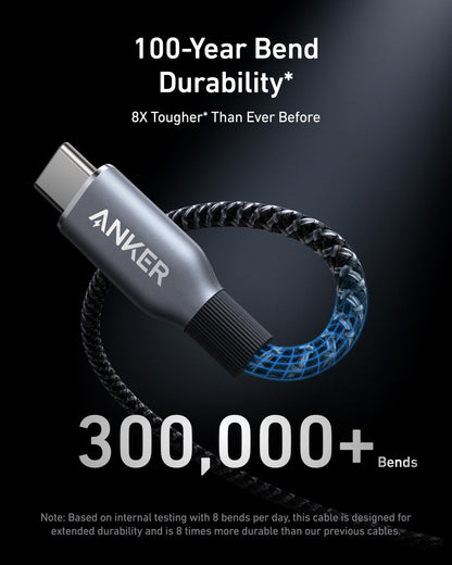 Anker Prime USB-C to USB-C Cable (240W, Upcycled-Braided) - BACKUPMYFILESNOW.COM®