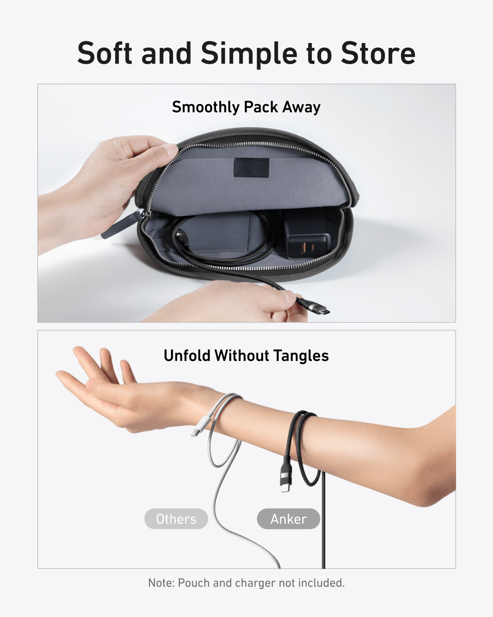 Anker 25K 165W laptop power bank in space black with built-in and retractable cables for portable charging.