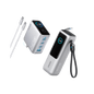 Anker 25K 165W laptop power bank in space black with built-in and retractable cables for portable device charging.