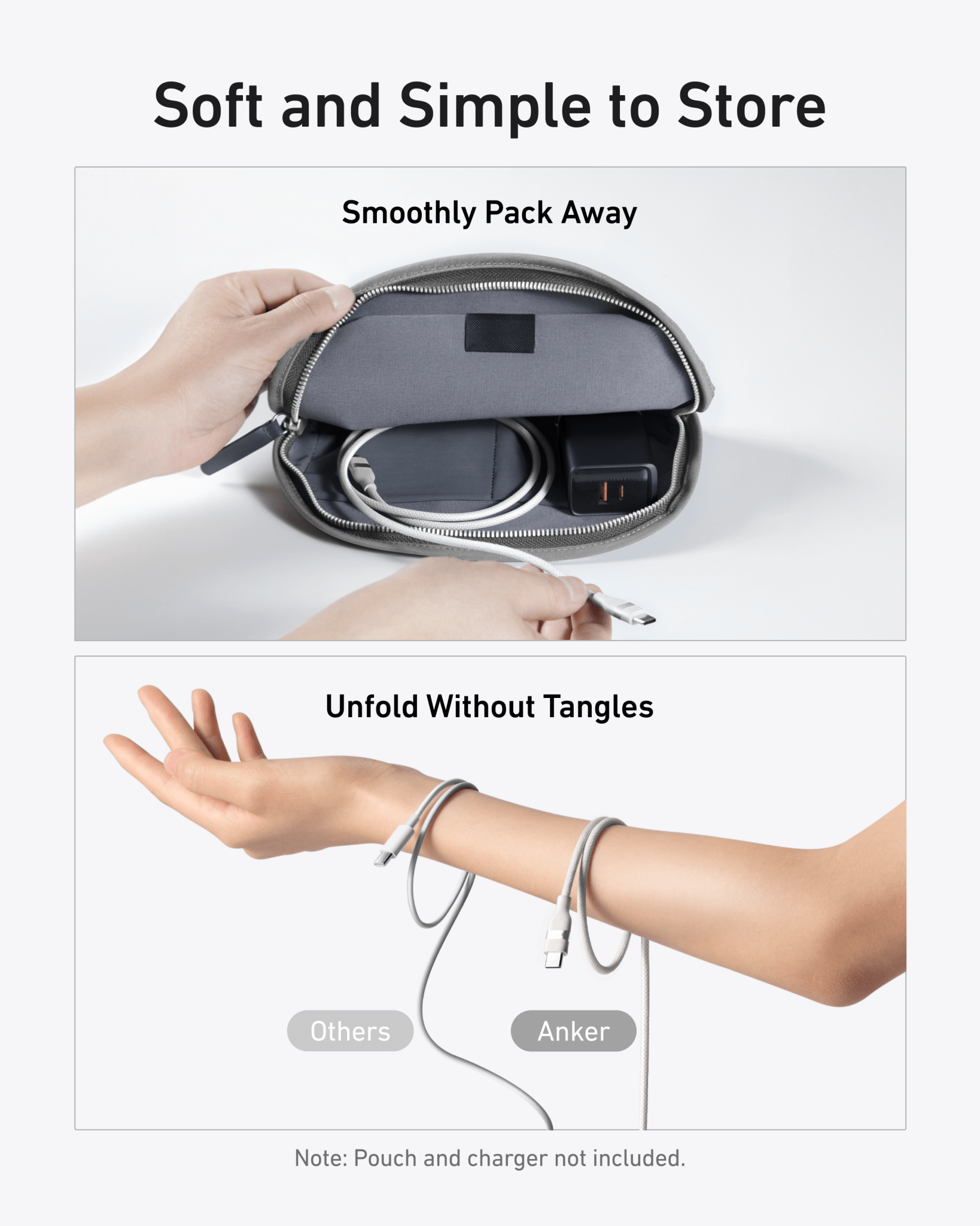 Anker 25K 165W laptop power bank with built-in and retractable cables in space black, portable and high-capacity charging device.