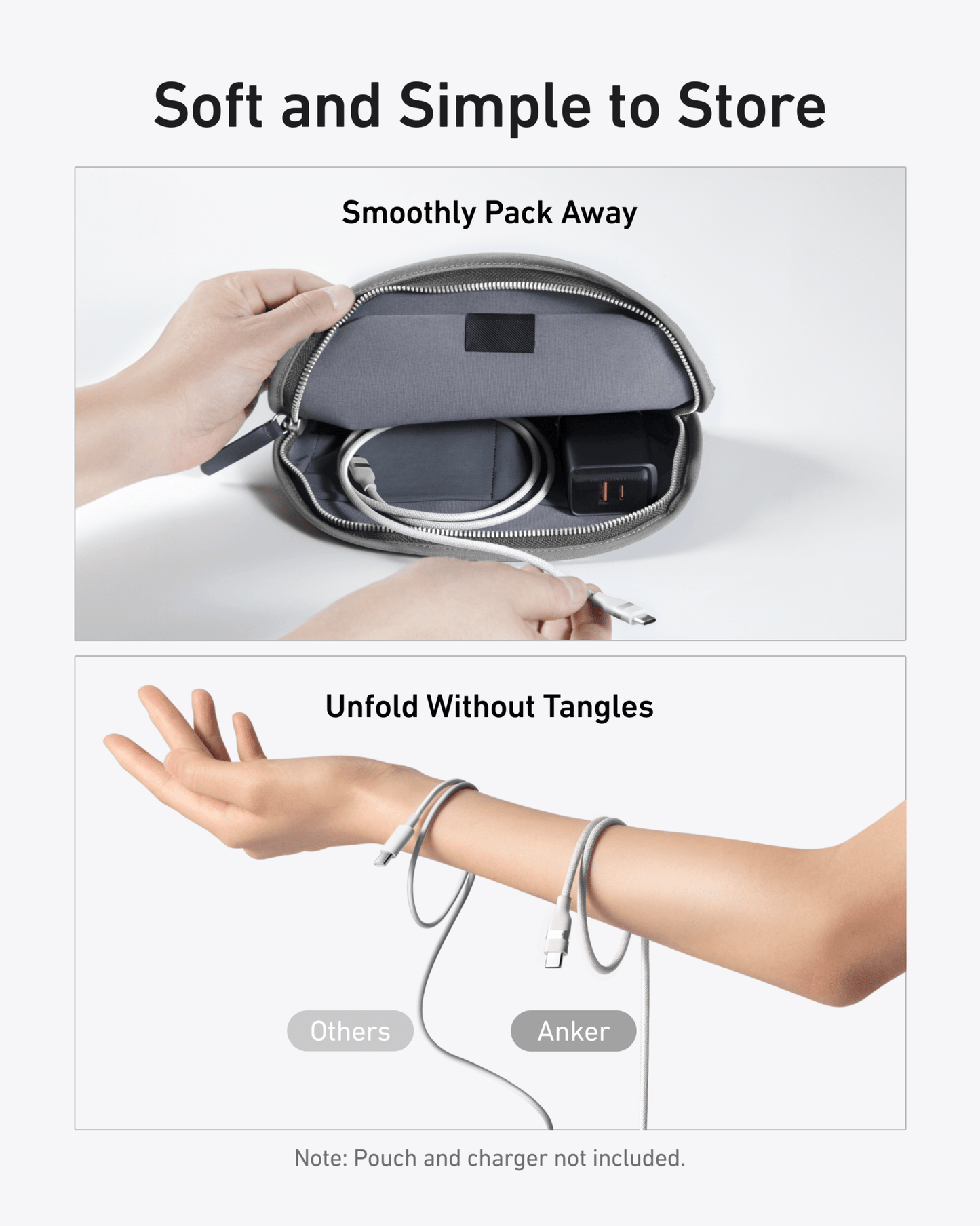 Anker 25K 165W laptop power bank in space black with built-in and retractable cables for portable charging.