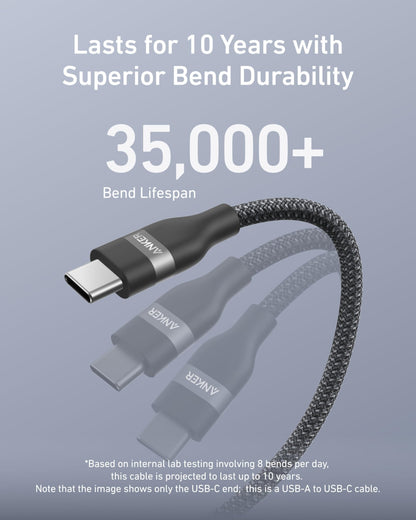 Anker USB-A to USB-C Cable (3 ft/6 ft, Upcycled-Braided) - BACKUPMYFILESNOW.COM®