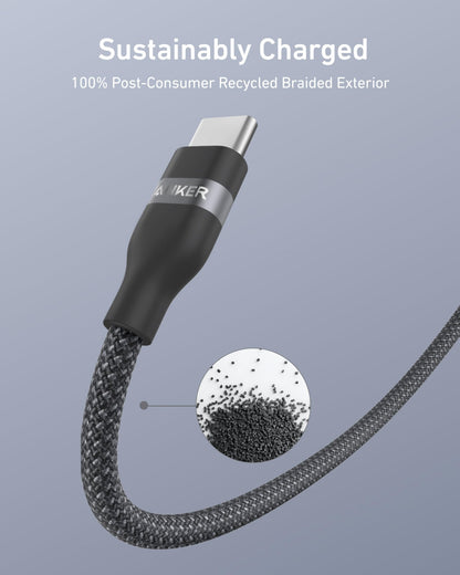 Anker USB-A to USB-C Cable (3 ft/6 ft, Upcycled-Braided) - BACKUPMYFILESNOW.COM®