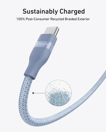 Anker USB-C to USB-C Cable (3 ft / 6 ft, 240W, Upcycled-Braided) - BACKUPMYFILESNOW.COM®