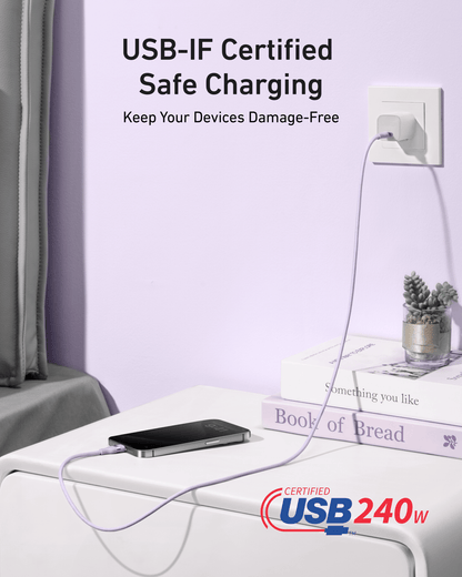Anker USB-C to USB-C Cable (3 ft / 6 ft, 240W, Upcycled-Braided) - BACKUPMYFILESNOW.COM®