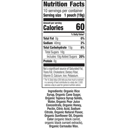 Annie's Organic Bees, Bugs, and Butterflies fruit flavored snacks in 10 pouches, 7 oz, featuring colorful insect-shaped fruit chews.