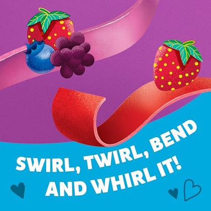 Annie's Organic Fruit Tape variety pack with swirly strawberry and bendy berry flavors, gluten-free, 12 rolls, 9 oz each.