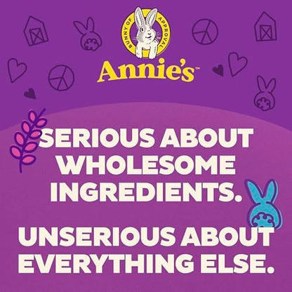 Annie's Organic Bunny Fruit Snacks variety pack featuring gluten-free, fruit-flavored snacks in bunny shapes, 22-count, 15.4 oz total.