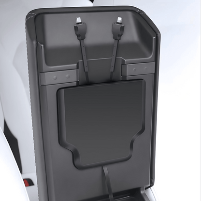 Tesery USB hub hidden armrest box expansion dock for Model Y Juniper and Model 3 Highland electric vehicles.