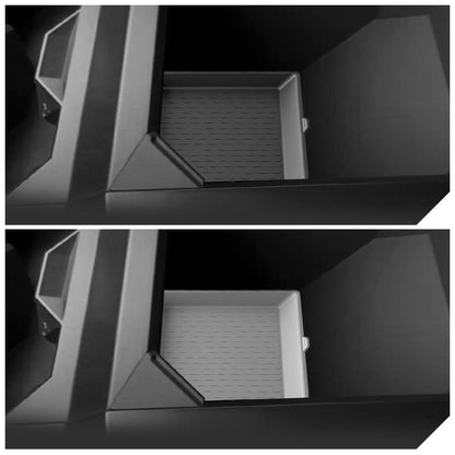 Silicone armrest box mat for Tesla Cybertruck, designed to protect and enhance the interior armrest area.